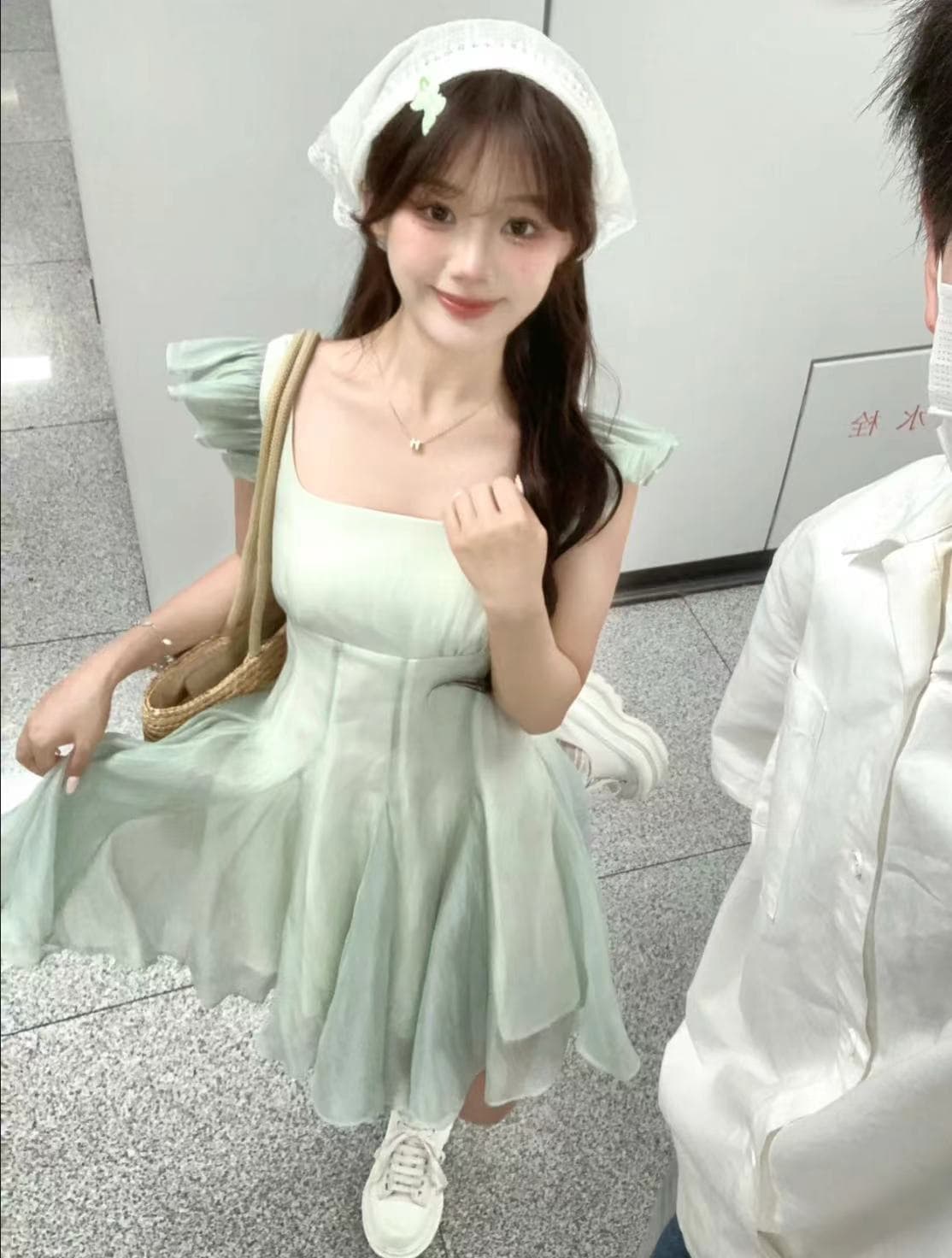 프랑스식 작은 날다 소매 여성 드레스 여름 슈퍼 잘 생긴 해변가 휴가 고급 센스 허리 수축 한 마디 품격 길다 치마 상세 이미지 18