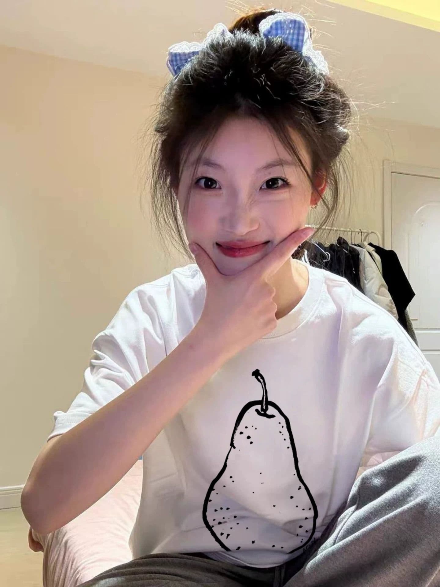 21 순면 210 그램 여름 드레스 반팔 티셔츠 여성 한국 스타일 빅 사이즈 루즈핏 이미지 4
