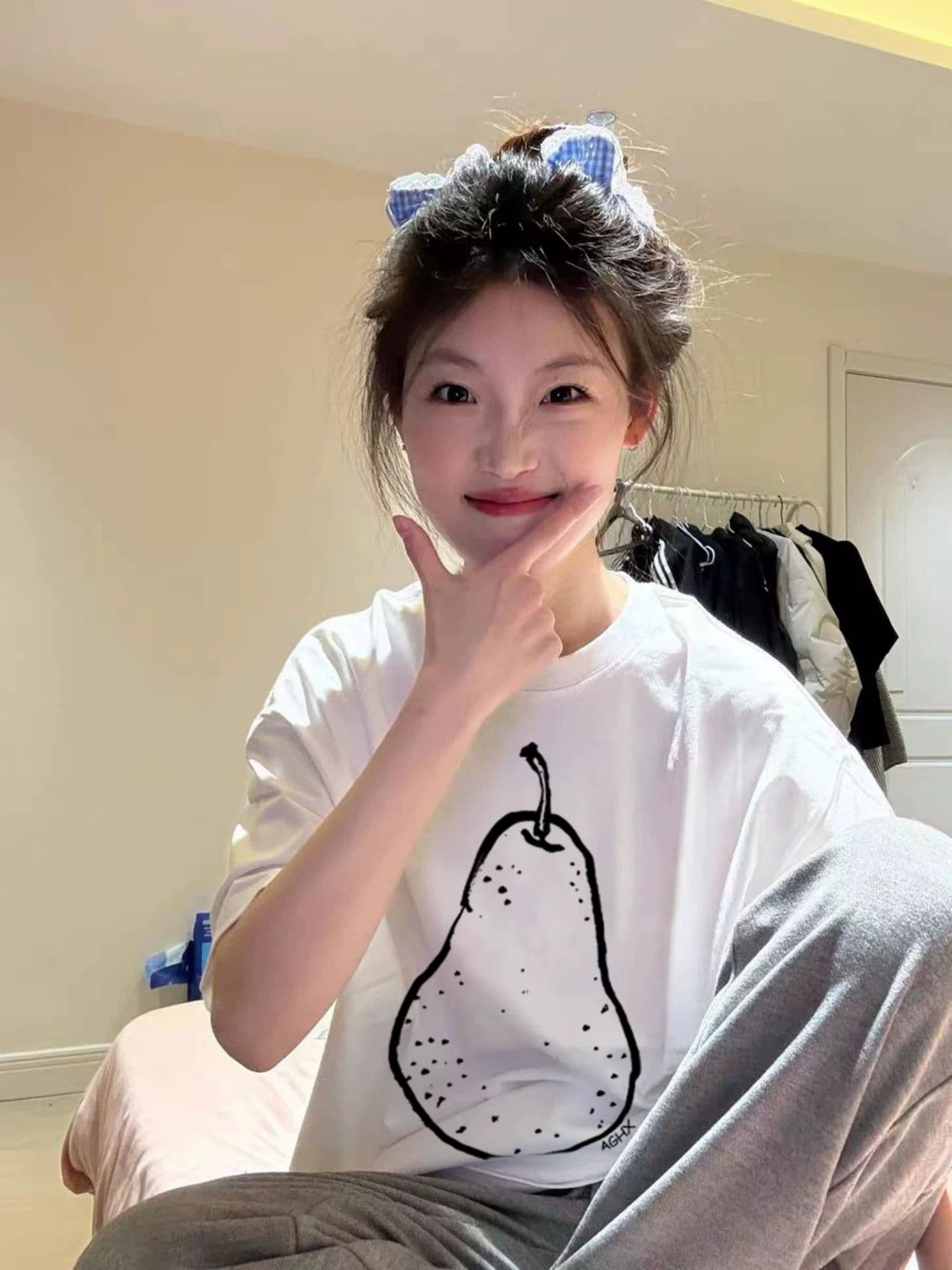 21 순면 210 그램 여름 드레스 반팔 티셔츠 여성 한국 스타일 빅 사이즈 루즈핏 상세 이미지 5