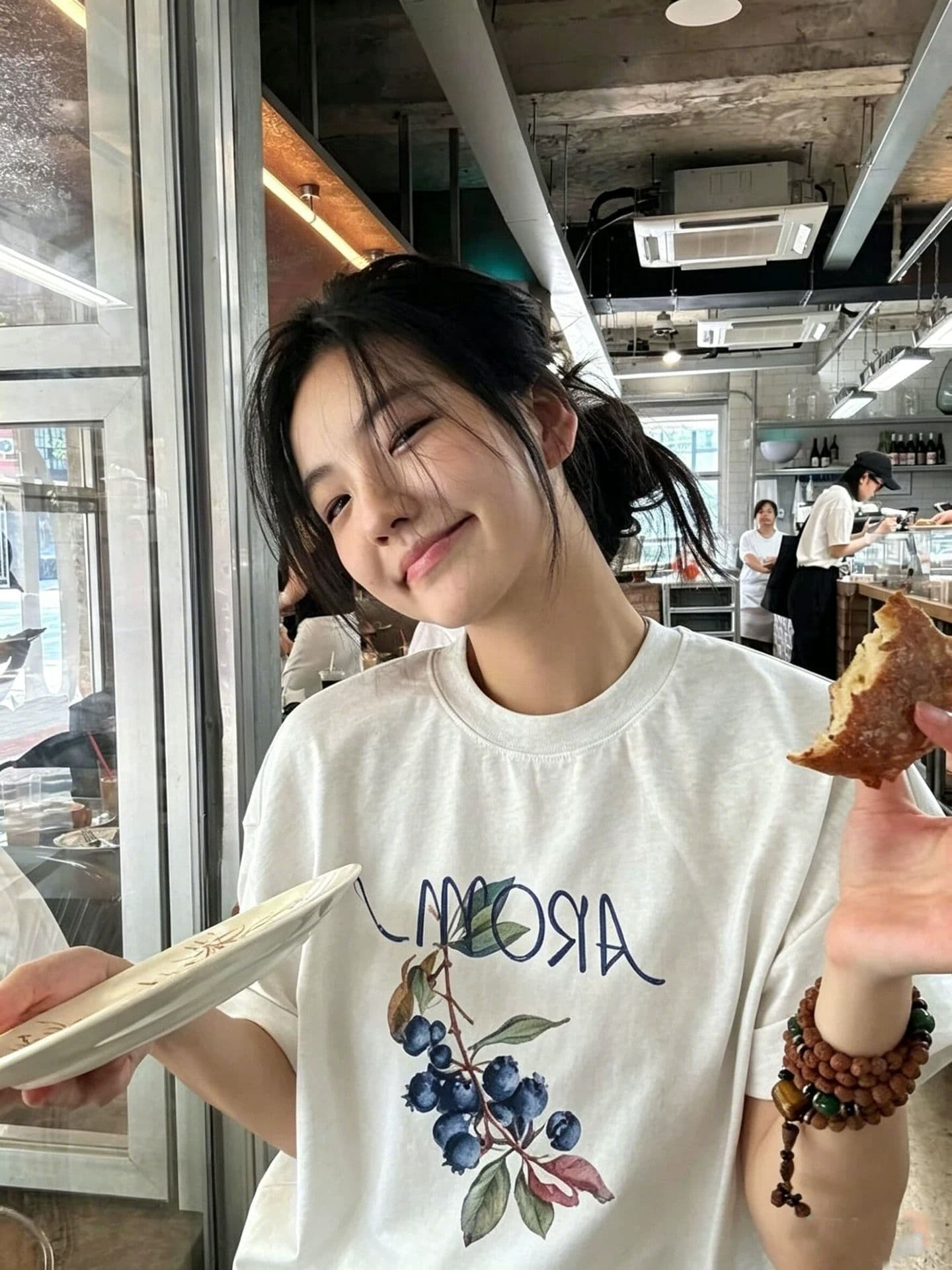 21 순면 210 그램 여름 드레스 반팔 티셔츠 여성 한국 스타일 빅 사이즈 루즈핏 이미지 3