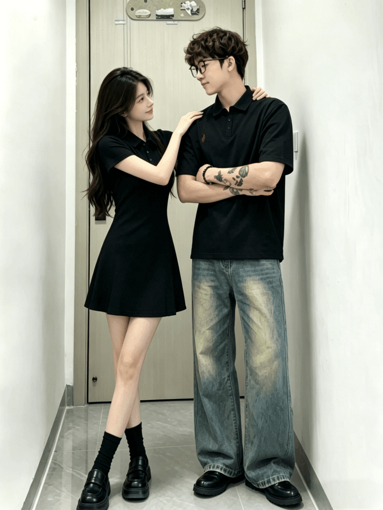 새로운 40 1 1 순면 자수 하나 의류 하나 미니 스커트 해변가 커플룩 미니 스커트 한 마디 드레스 상세 이미지 5