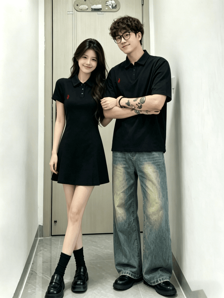 새로운 40 1 1 순면 자수 하나 의류 하나 미니 스커트 해변가 커플룩 미니 스커트 한 마디 드레스 상세 이미지 7