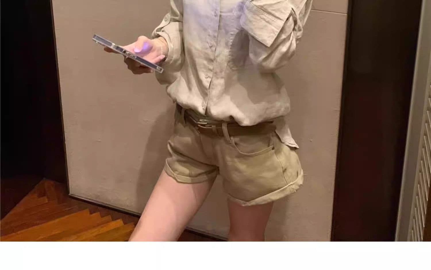 원본 마 색상 아마 오래된 돈 바람 여성 셔츠 여름 얇은 스타일 느슨함 센스 디자인 센스 V넥 면 린넨 셔츠 자외선 차단 맨위 상세 이미지 17