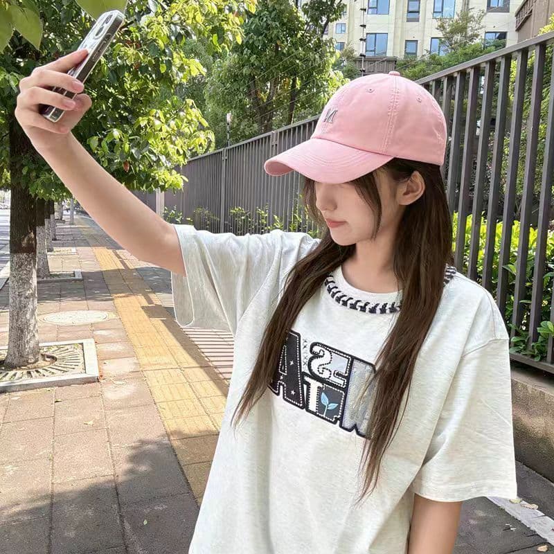2026 여름 패치 자수 네리 가게 천 순면 230 크 빗질하다 닫기 반팔 티셔츠 여성 이미지 4