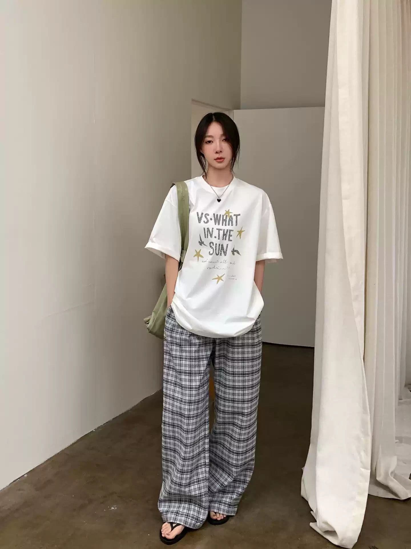 21 순면 210 그램 여름 드레스 반팔 티셔츠 여성 한국 스타일 빅 사이즈 루즈핏 상세 이미지 6