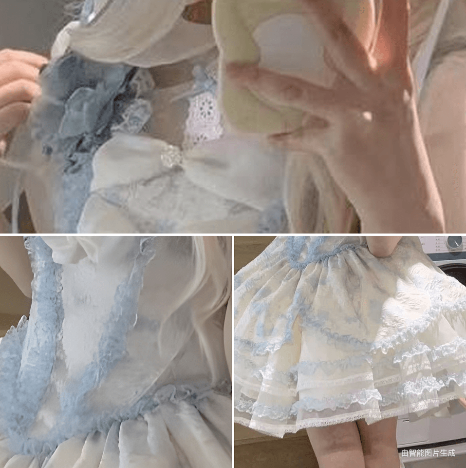 여름 달콤함 데이트 치마 lolita 디자인 센스 나비 매듭 재스민 비 공주 딜 리 슬립 생선뼈 드레스 상세 이미지 10
