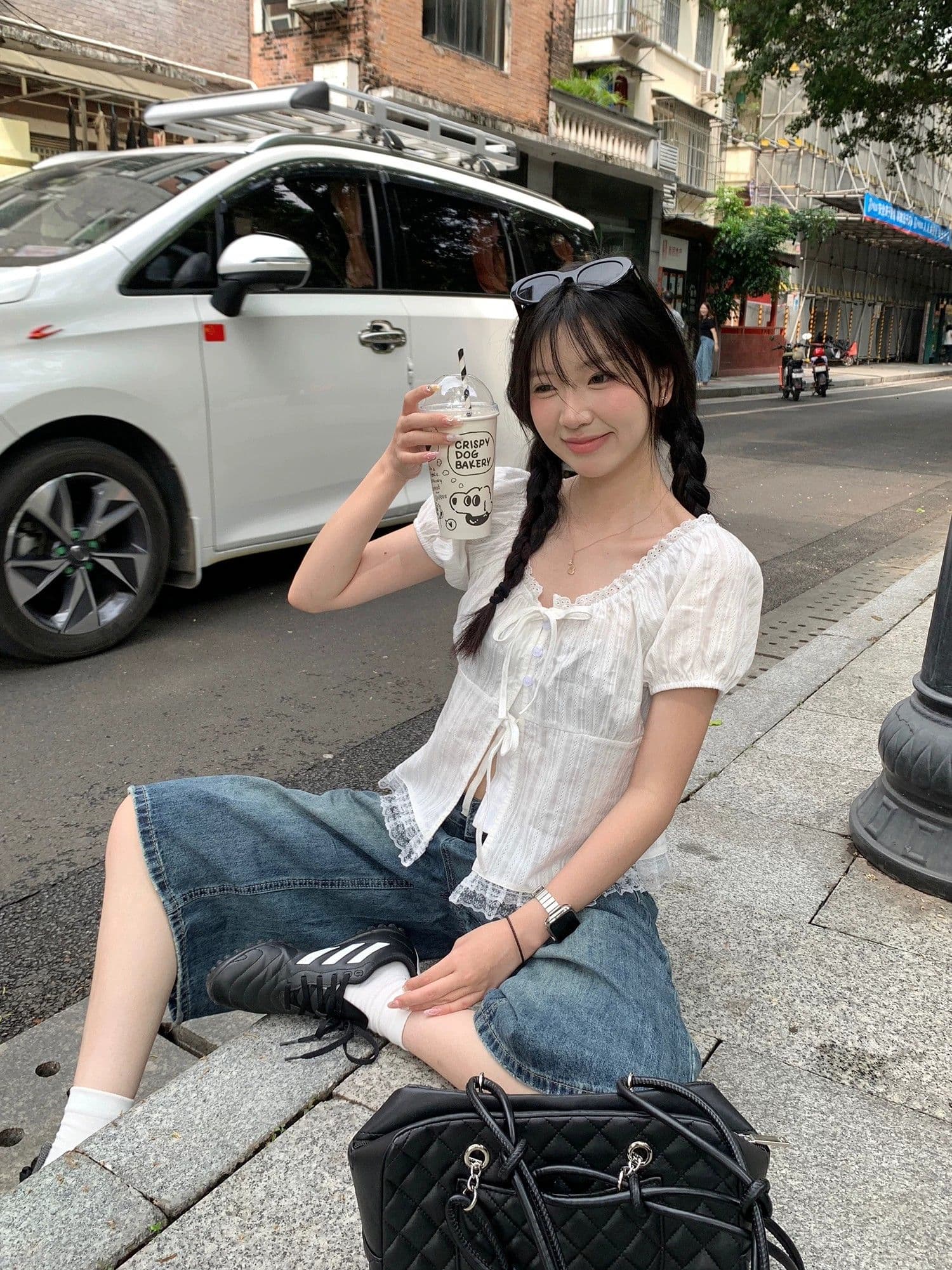 달콤한 스타일 레이스 측면 스트랩 반팔 여성 셔츠 2026 여름 새로운 외국 가스 작은 셔츠 슬림해 보이는 Chic 맨위 상세 이미지 22