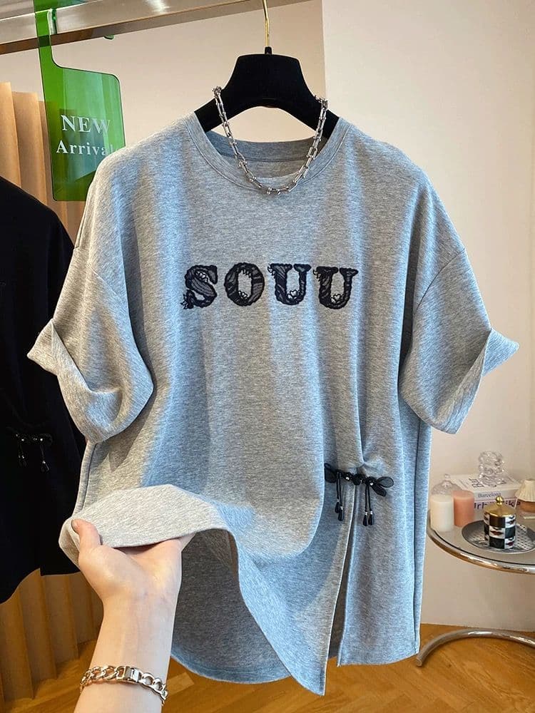 순면 특별 빅 사이즈 300 근 레이스 조각 새로운 중식 국풍 단추 티셔츠 반팔 트임 맨위 이미지 2