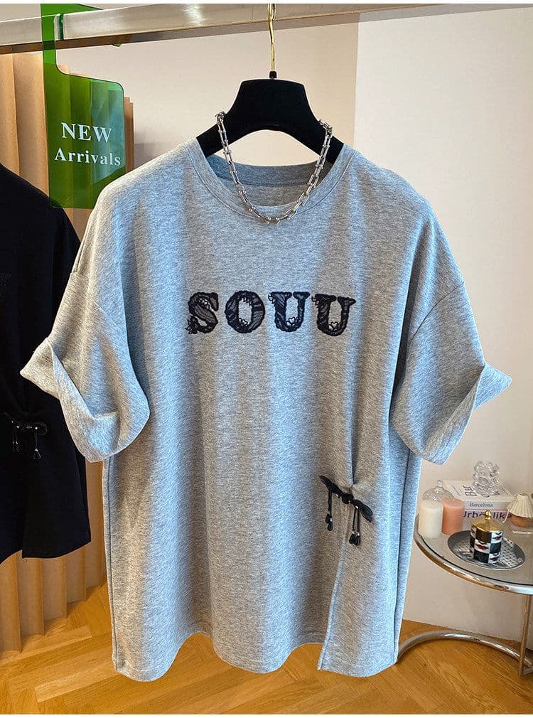 순면 특별 빅 사이즈 300 근 레이스 조각 새로운 중식 국풍 단추 티셔츠 반팔 트임 맨위 상세 이미지 1