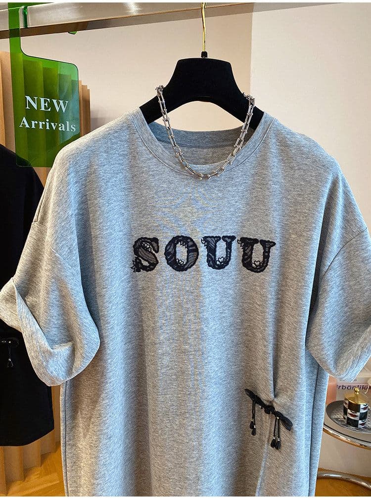 순면 특별 빅 사이즈 300 근 레이스 조각 새로운 중식 국풍 단추 티셔츠 반팔 트임 맨위 상세 이미지 2