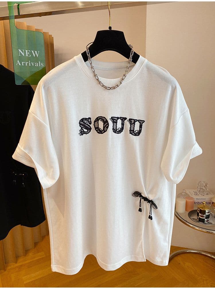 순면 특별 빅 사이즈 300 근 레이스 조각 새로운 중식 국풍 단추 티셔츠 반팔 트임 맨위 상세 이미지 14