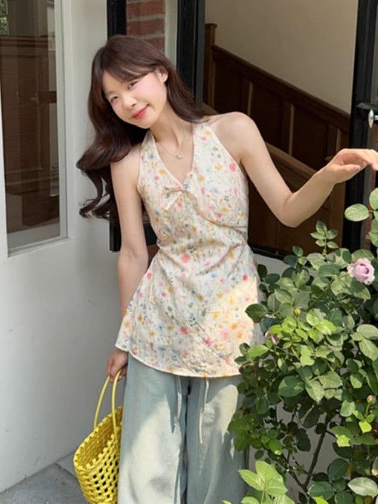 원본 자수 원단 행침 목 스트랩 자수 조끼 꽃무늬 봄 여름 새로운 외국 가스 민소매 맨위 상세 이미지 10