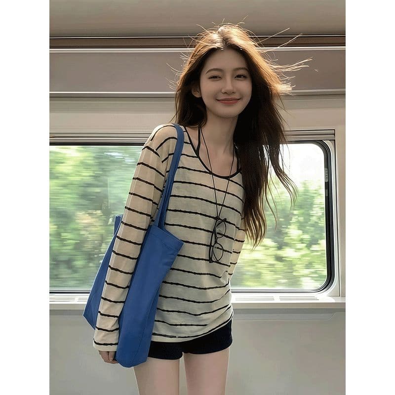 원본 자카드 컬러 짜임 기사 사람들 면 속옷 투피스 세트 슬림해 보이는 풀오버 에어컨 셔츠 슬립 맨위 이미지 4