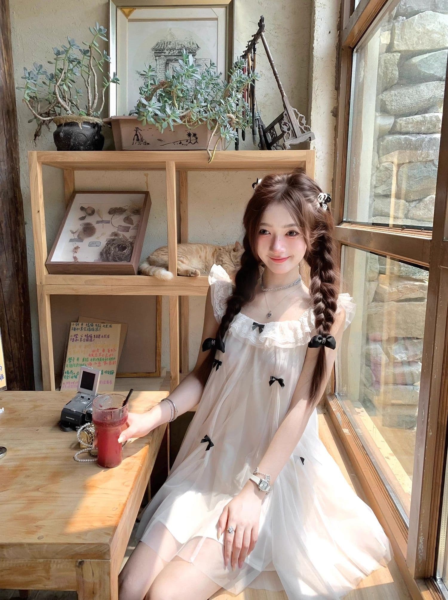 요정 가스 Tulle 공주 인형 치마 작은 키 드레스 프랑스식 달콤함 나비 매듭 Feifei 소매 디자인 센스 새로운 상세 이미지 3