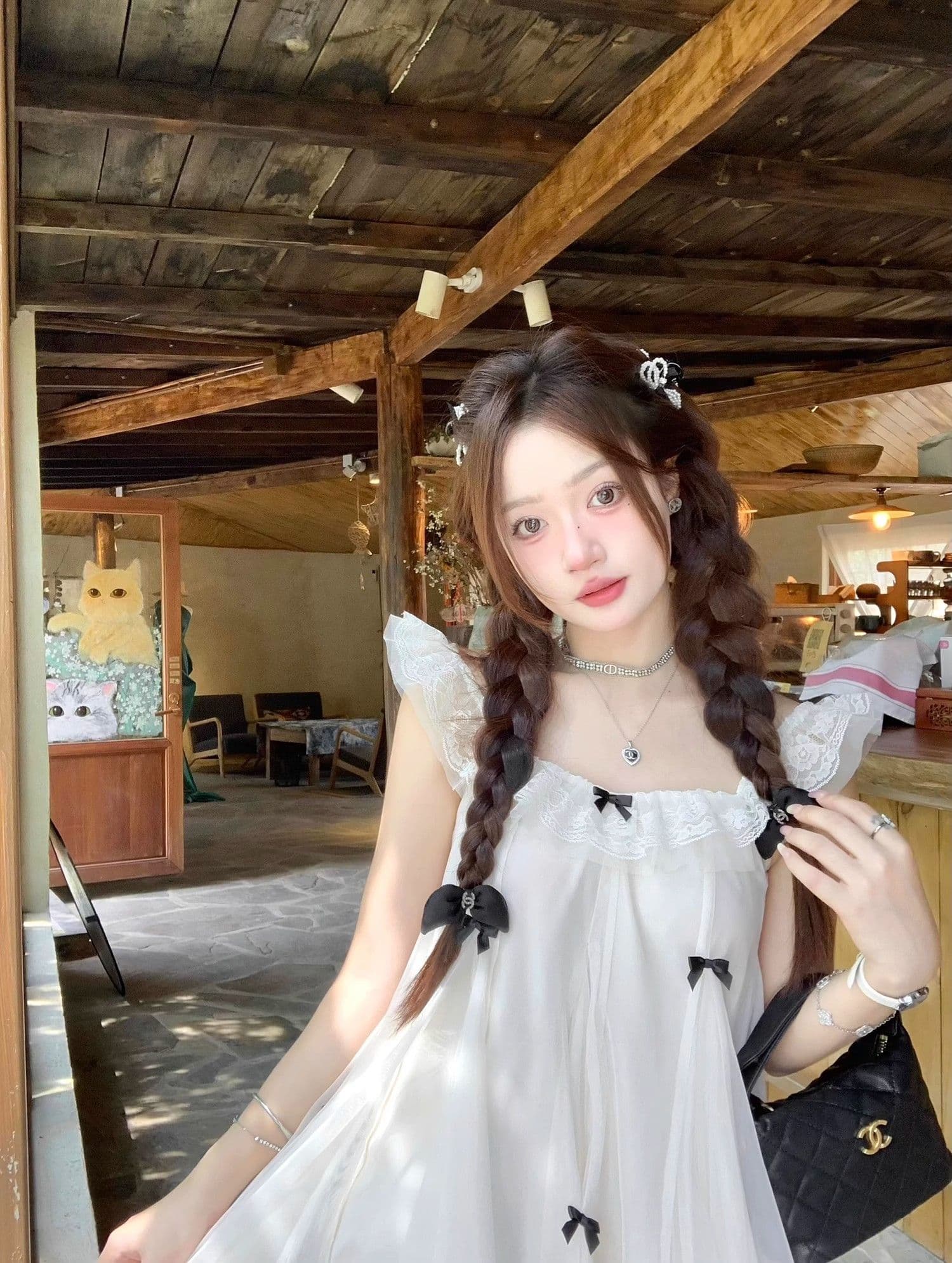 요정 가스 Tulle 공주 인형 치마 작은 키 드레스 프랑스식 달콤함 나비 매듭 Feifei 소매 디자인 센스 새로운 상세 이미지 16