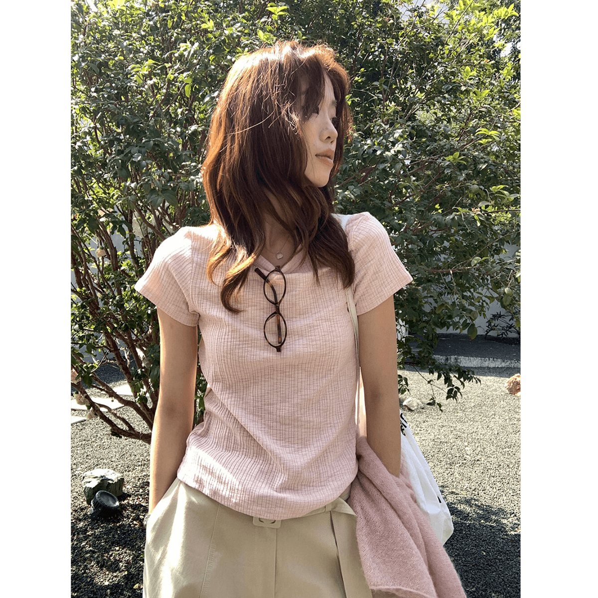 240 그램 대나무 마디 구덩이 기사 61 폴리 에스터 33 면 6 암모니아 Lun 한 부서 긍정적 인 어깨 반팔 티셔츠 여성 여름 몸매 가꾸기 셔츠 맨위