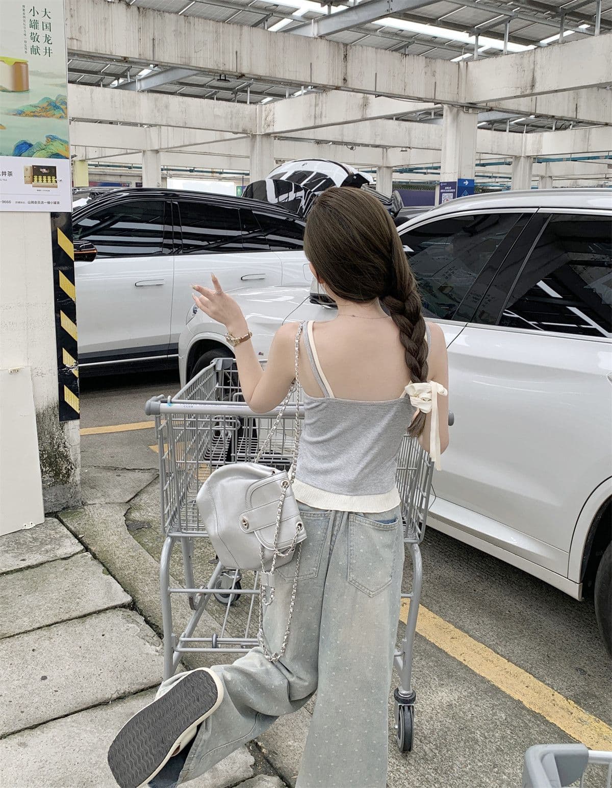 40 1 1 순면 180 그램 높음 폭탄 페이크 레이어드 캐미솔 몸매 가꾸기 Chic 작은 대중 레이스 표지 대리인 우유 상세 이미지 3