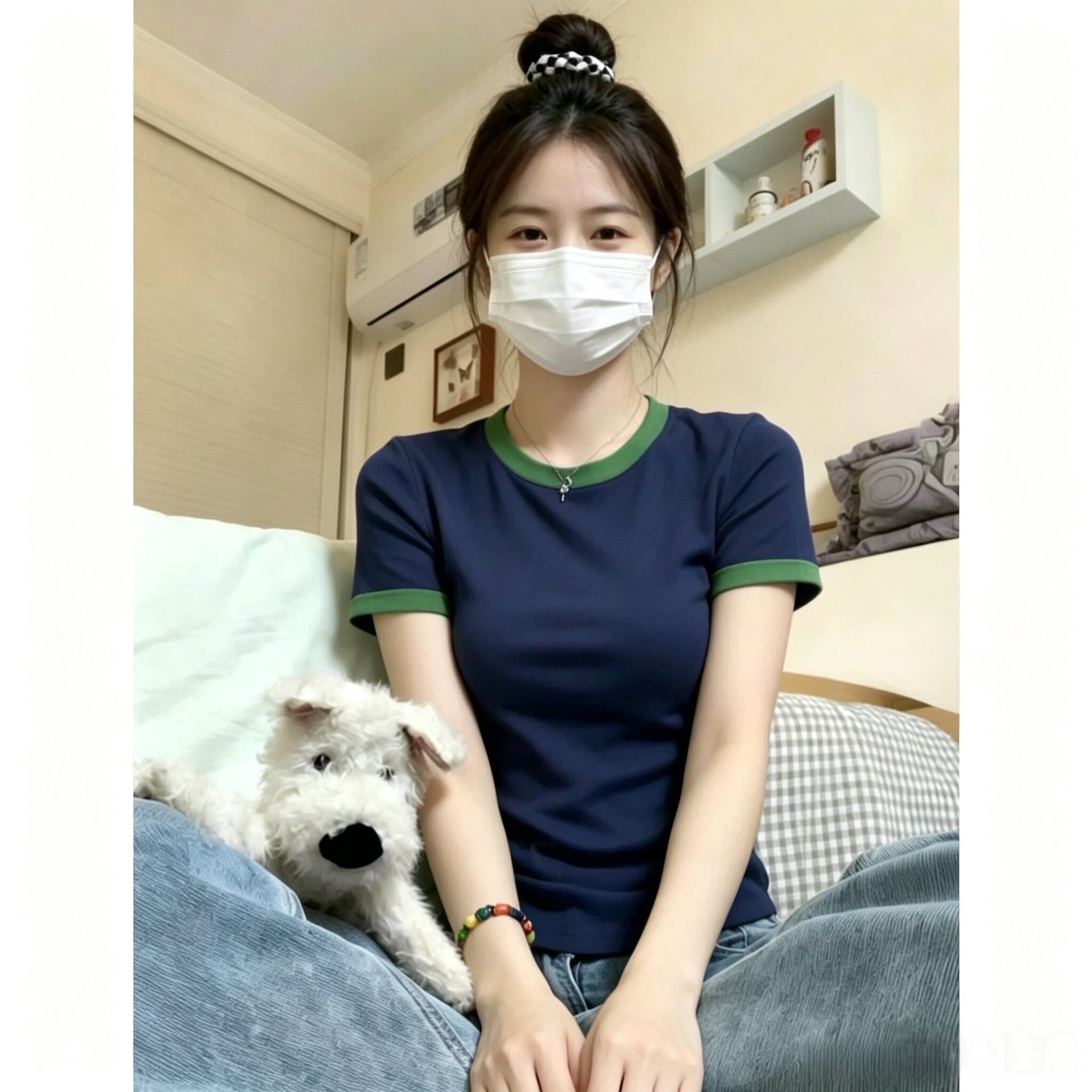 40 순면 1 1210 그램 높음 폭탄 배색 라운드 넥 긍정적 인 어깨 반팔 티셔츠 여성 여름 루즈핏 맨위 동정 상세 이미지 3