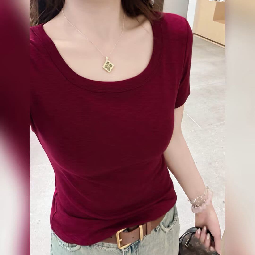 고급 실크 대나무 마디 보안 행침 카드 심지어 어깨 패키지 칼라 9 색상 흔들어서 톤 폭발 u 칼라 미니멀리즘 다용도 티셔츠 이미지 3
