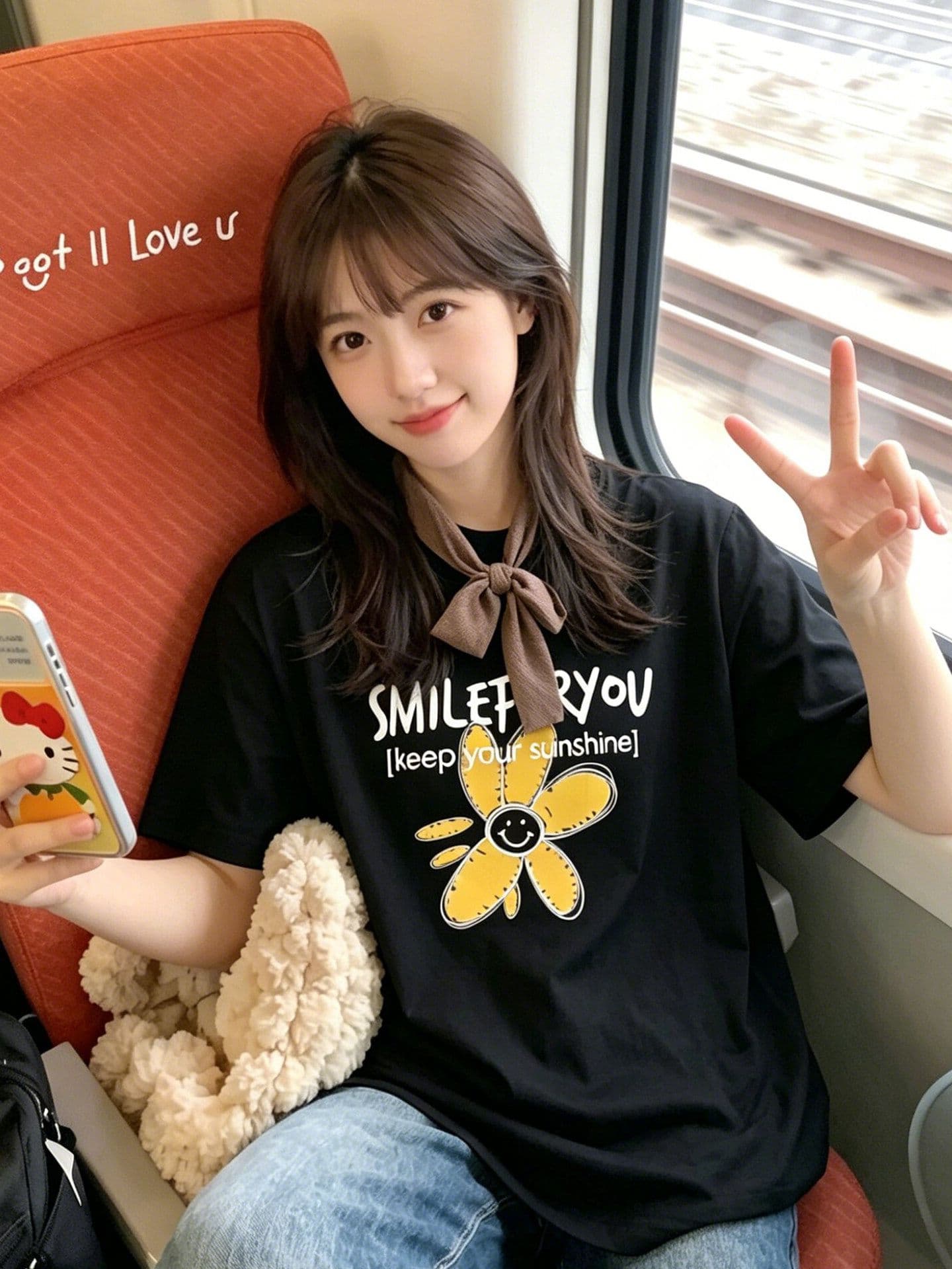 2026 여름 230 크 순면 프린트 반팔 티셔츠 여성 출처 높은 품질 상세 이미지 4