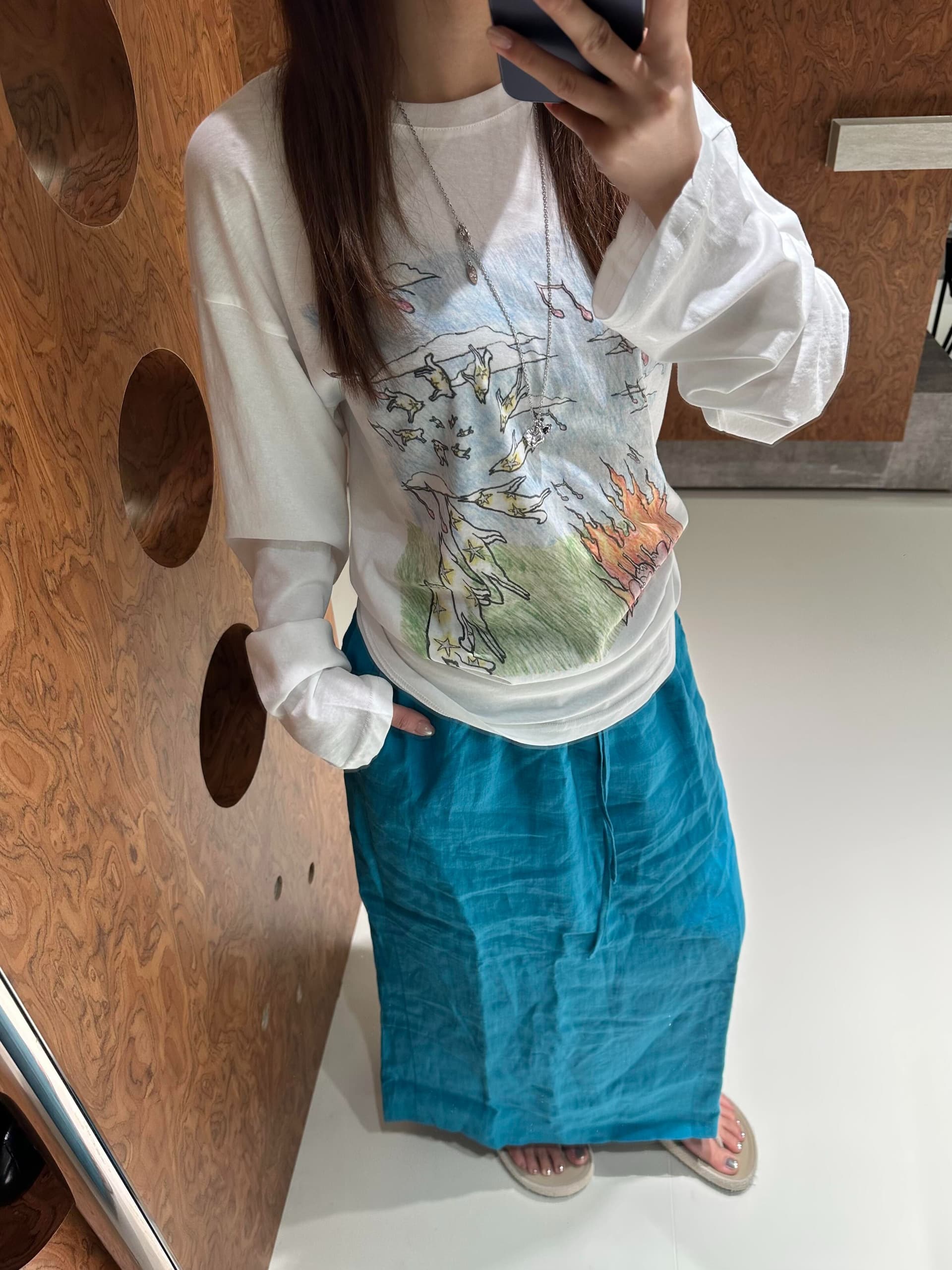 높은 품질 180 그램 아마 눈꽃 비스듬한 어깨 티셔츠 자외선 차단 기본 셔츠 블라우스 통기성 루즈핏