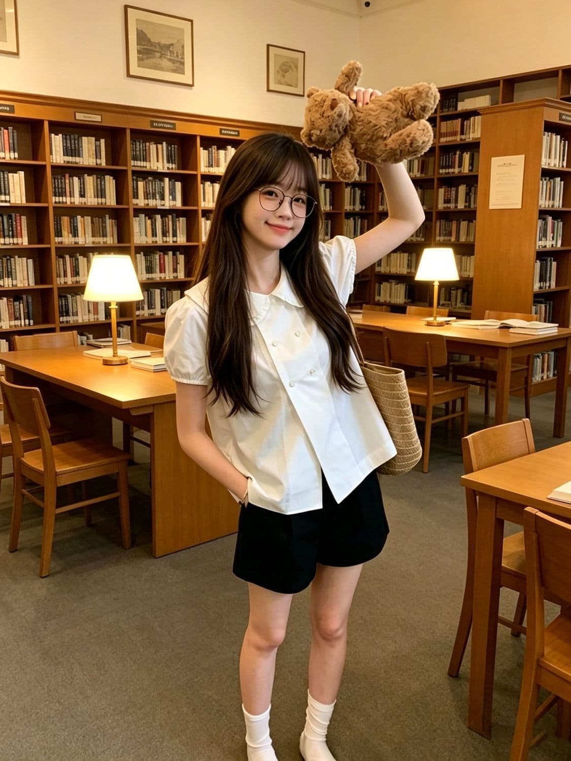 화이트 베이비 칼라 이중 버튼 반팔 셔츠 여자 여름 새로운 디자인 센스 거품 소매 쇼트 스타일 셔츠 맨위 상세 이미지 6