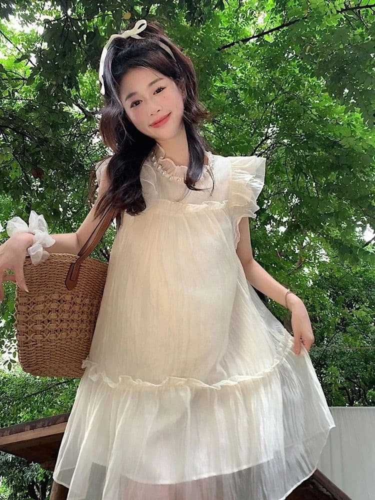 프랑스식 달콤함 귀여운 연령 감소 작은 날다 소매 여성 드레스 여름 고급 센스 품격 요정 치마 루즈핏 짧은 치마 상세 이미지 4