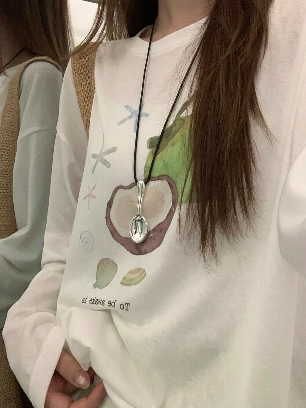 180 그램 아마 눈꽃 긴팔 티셔츠 태양 보호 셔츠 기본 셔츠 블라우스 통기성 루즈핏 상세 이미지 2