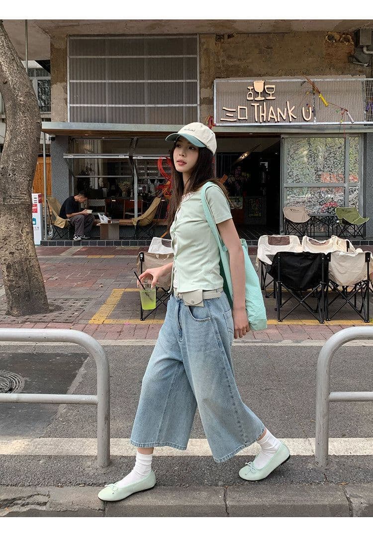 디자인 센스 페이크 레이어드 홀로우 아웃 패치워크 꽃무늬 긍정적 인 어깨 반팔 티셔츠 여성 여름 몸매 가꾸기 슬림해 보이는 품격 연령 감소 맨위 상세 이미지 13