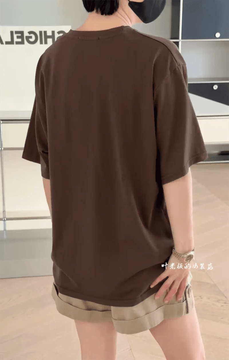 21 순면 210 그램 순면 여름 드레스 반팔 티셔츠 여성 한국 스타일 빅 사이즈 루즈핏 이미지 4