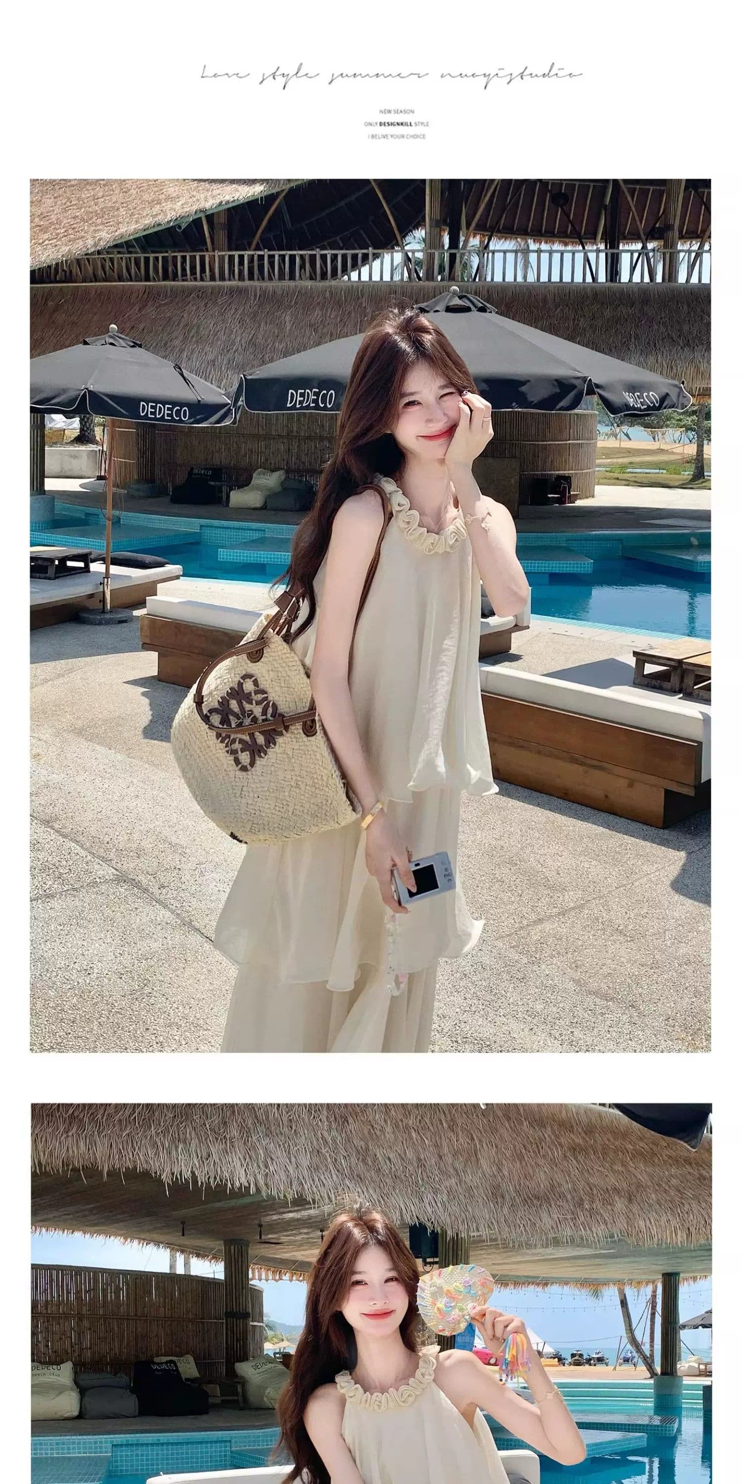 자이언트 잘 생긴 슈퍼 요정 아름다운 행침 목 여성 드레스 휴가 바람 민소매 디자인 작은 청신 소녀 화이트 드레스 상세 이미지 14