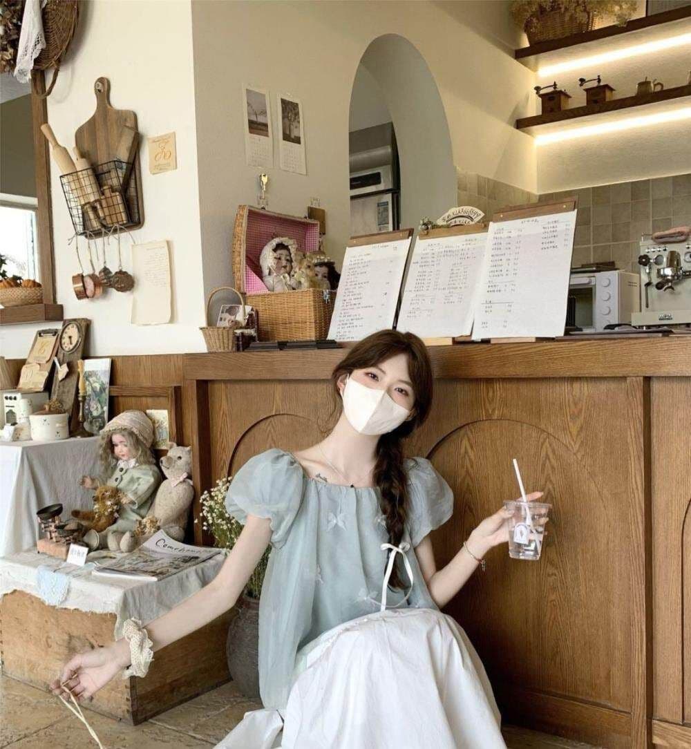 거품 소매 화이트 쉬폰 톱 여성 여름 프랑스식 인형 셔츠 빅 사이즈 여성 의류 지방 mm 슬림해 보이는 표지 고기 반팔 셔츠 상세 이미지 12