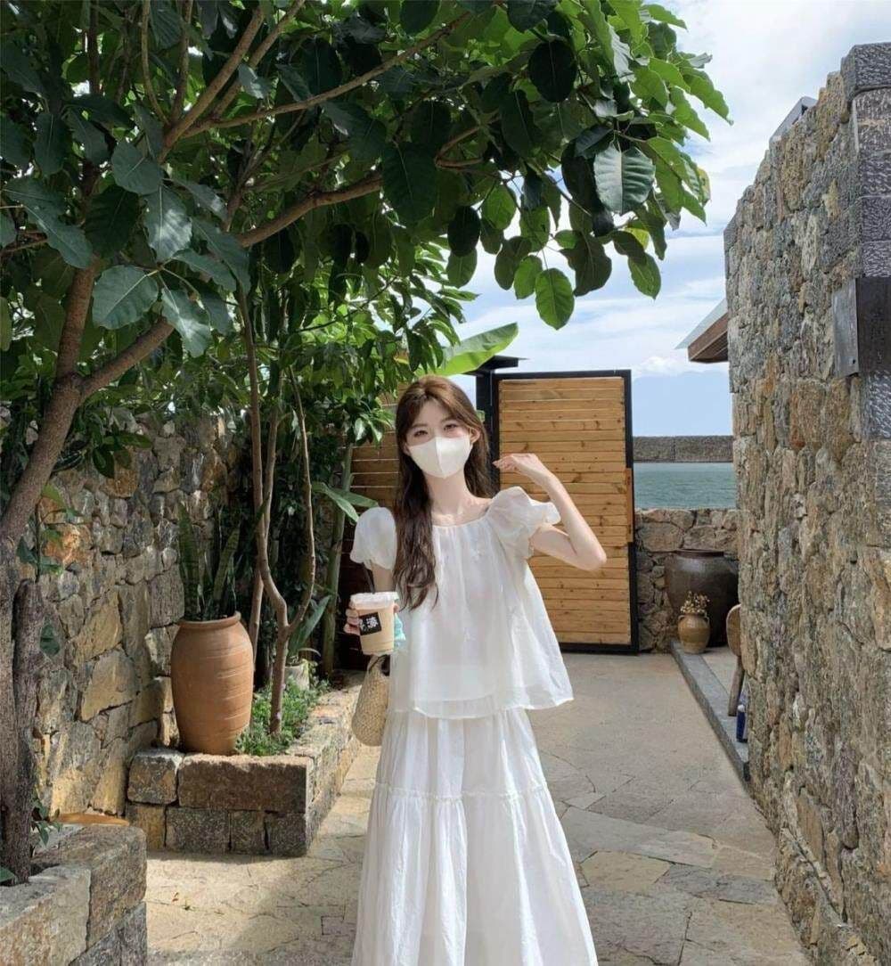 거품 소매 화이트 쉬폰 톱 여성 여름 프랑스식 인형 셔츠 빅 사이즈 여성 의류 지방 mm 슬림해 보이는 표지 고기 반팔 셔츠 상세 이미지 15