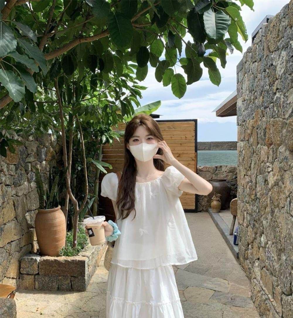 거품 소매 화이트 쉬폰 톱 여성 여름 프랑스식 인형 셔츠 빅 사이즈 여성 의류 지방 mm 슬림해 보이는 표지 고기 반팔 셔츠 상세 이미지 16