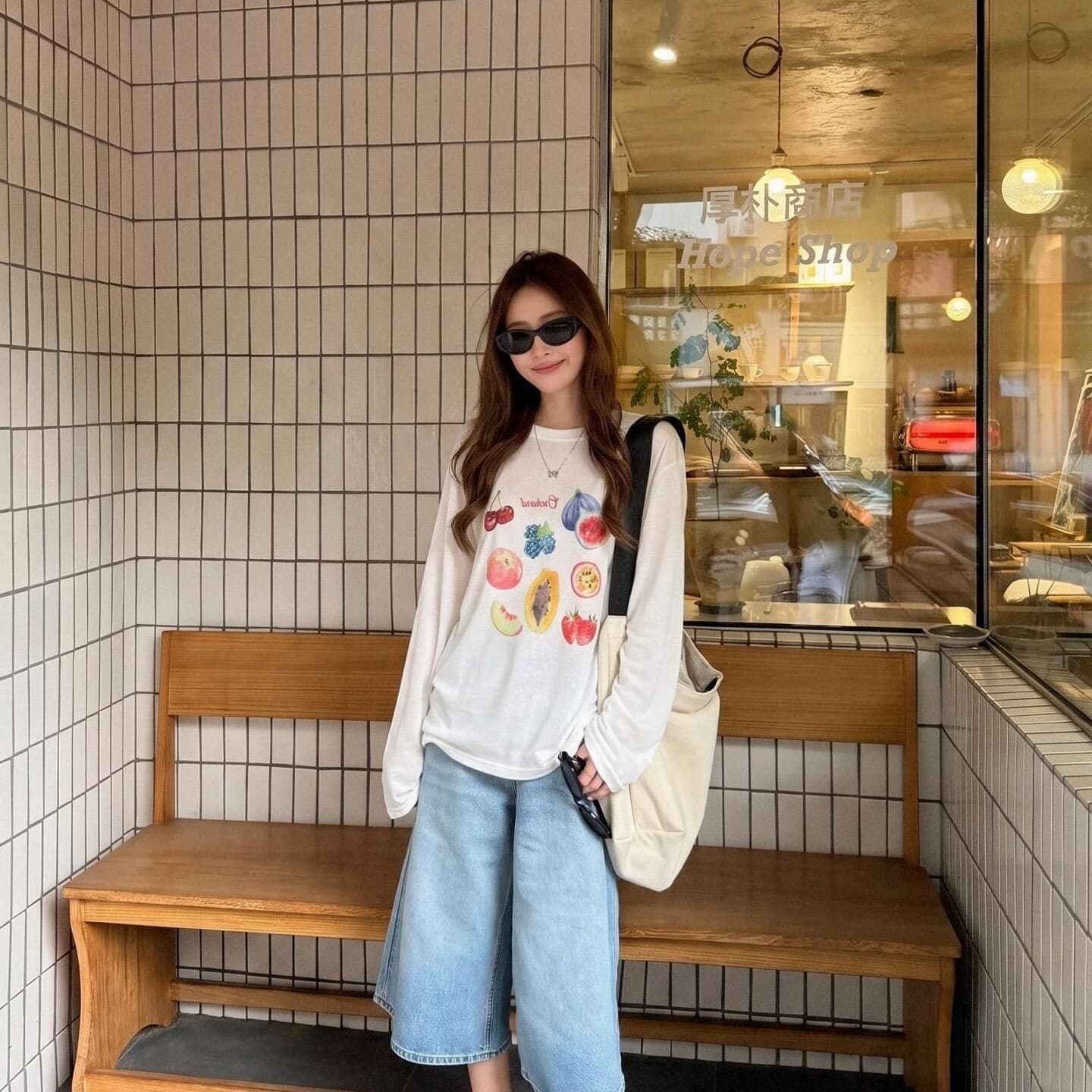 180 그램 아마 눈꽃 긴팔 티셔츠 태양 보호 셔츠 기본 셔츠 블라우스 통기성 루즈핏 이미지 5