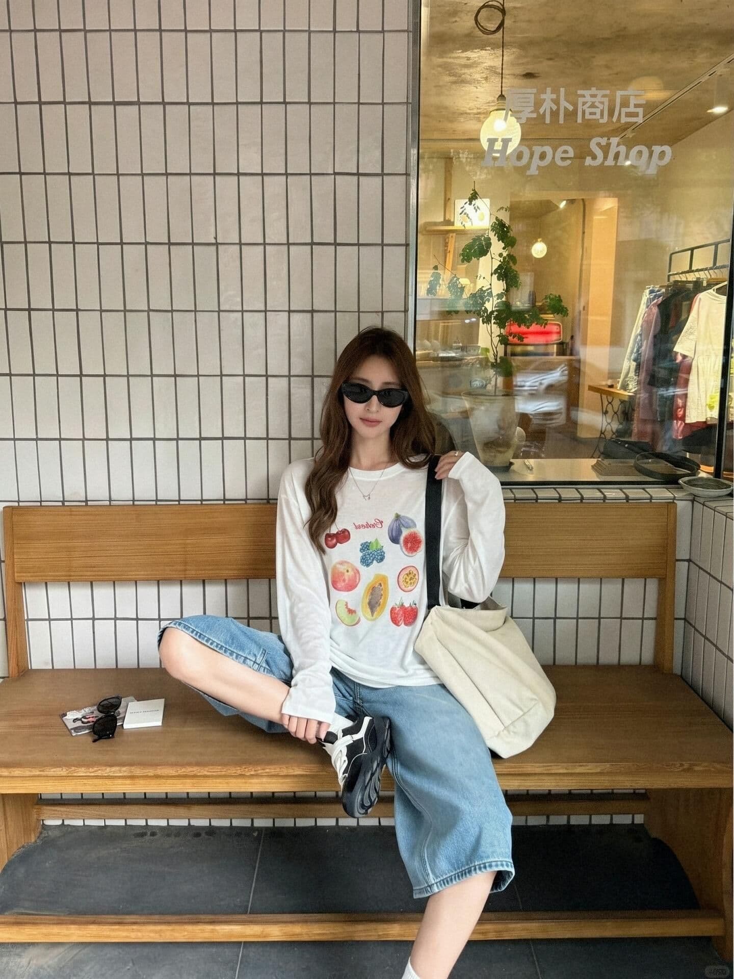 180 그램 아마 눈꽃 긴팔 티셔츠 태양 보호 셔츠 기본 셔츠 블라우스 통기성 루즈핏 상세 이미지 2