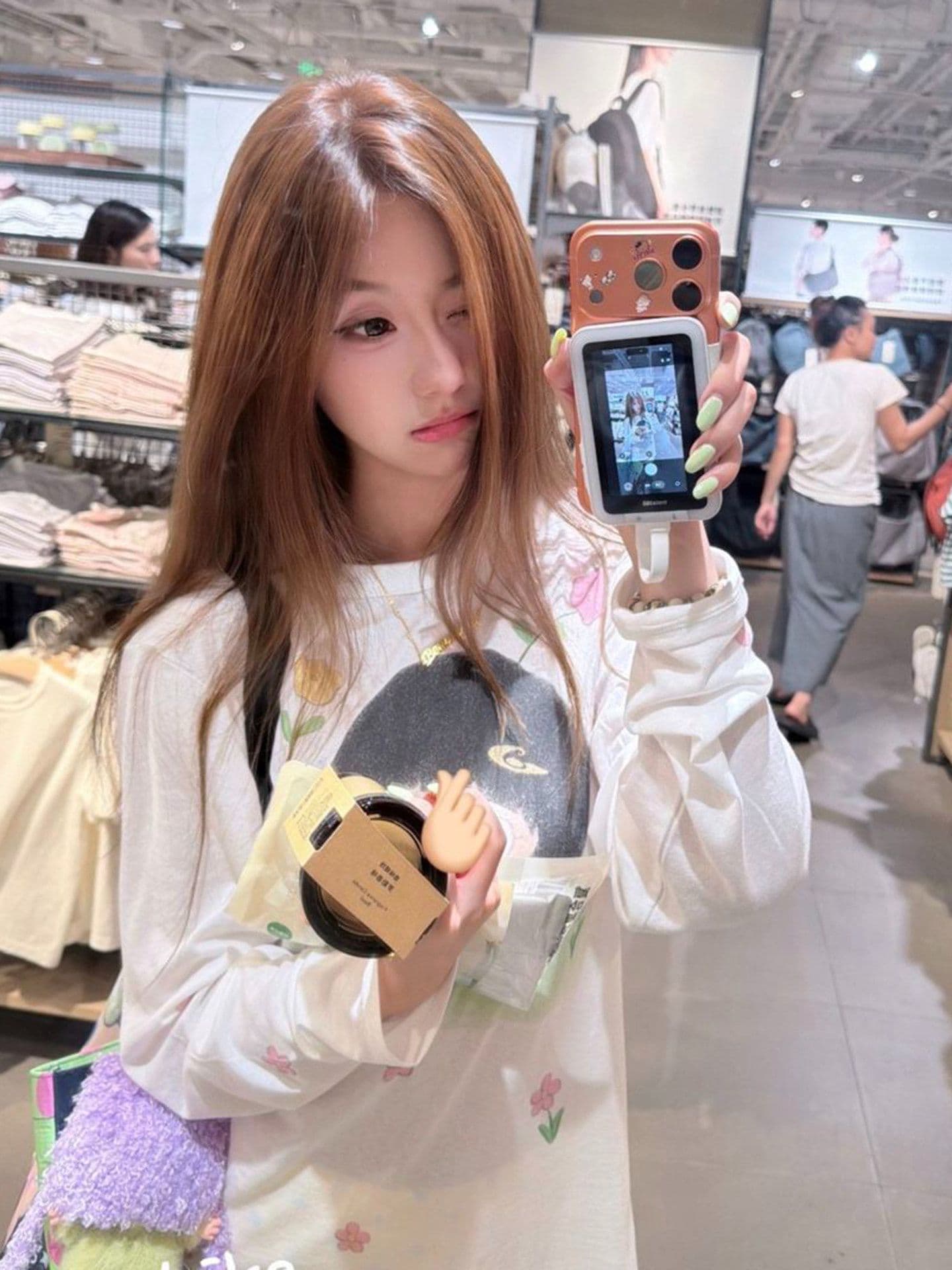 높은 품질 180 그램 아마 눈꽃 비스듬한 어깨 티셔츠 자외선 차단 기본 셔츠 블라우스 통기성 루즈핏 상세 이미지 6