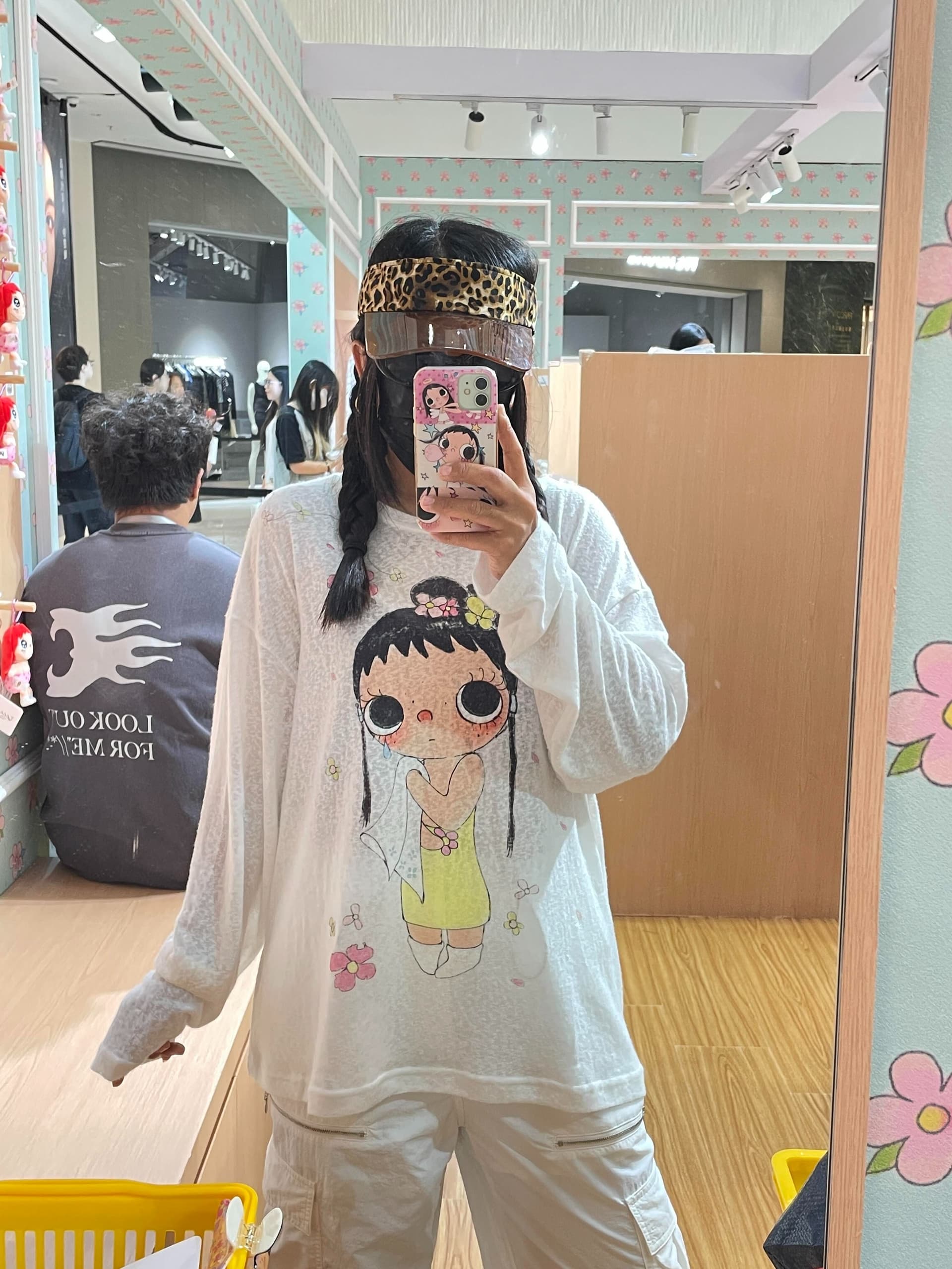 높은 품질 180 그램 아마 눈꽃 비스듬한 어깨 티셔츠 자외선 차단 기본 셔츠 블라우스 통기성 루즈핏 상세 이미지 5