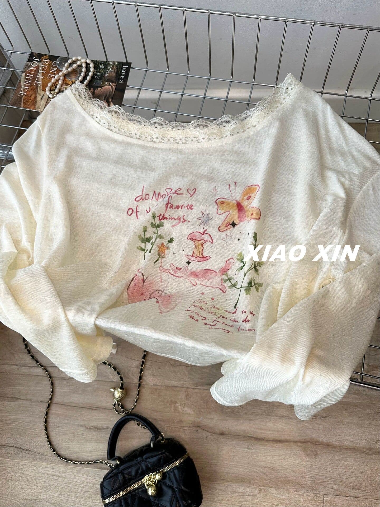 눈꽃 면 특별 빅 사이즈 300 근 레이스 측면 보트넥 주름 얇은 긴팔 티셔츠 여성 자외선 차단 의류 상세 이미지 1