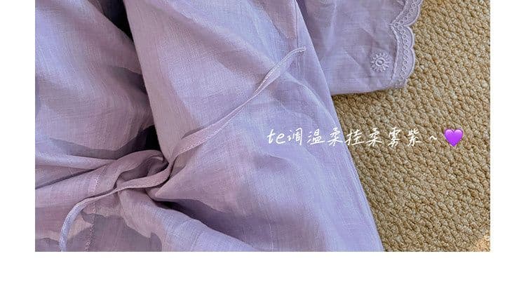 눈꽃 면 특별 빅 사이즈 300 근 레이스 측면 보트넥 주름 얇은 긴팔 티셔츠 여성 자외선 차단 의류 상세 이미지 7