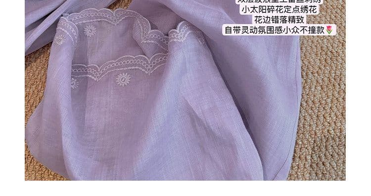 눈꽃 면 특별 빅 사이즈 300 근 레이스 측면 보트넥 주름 얇은 긴팔 티셔츠 여성 자외선 차단 의류 상세 이미지 9