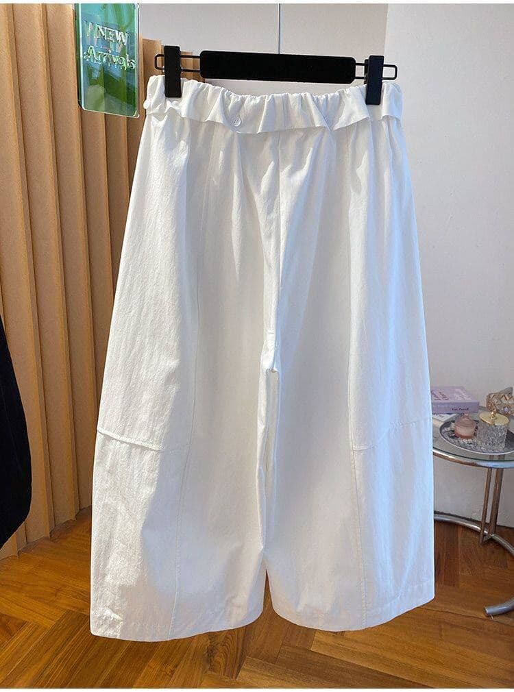 원본 원단 특별 빅 사이즈 300 근 느긋한 바람 8 점 캐주얼 바지 여성 여름 루즈핏 벽오동 와이드 레그 팬츠 상세 이미지 16