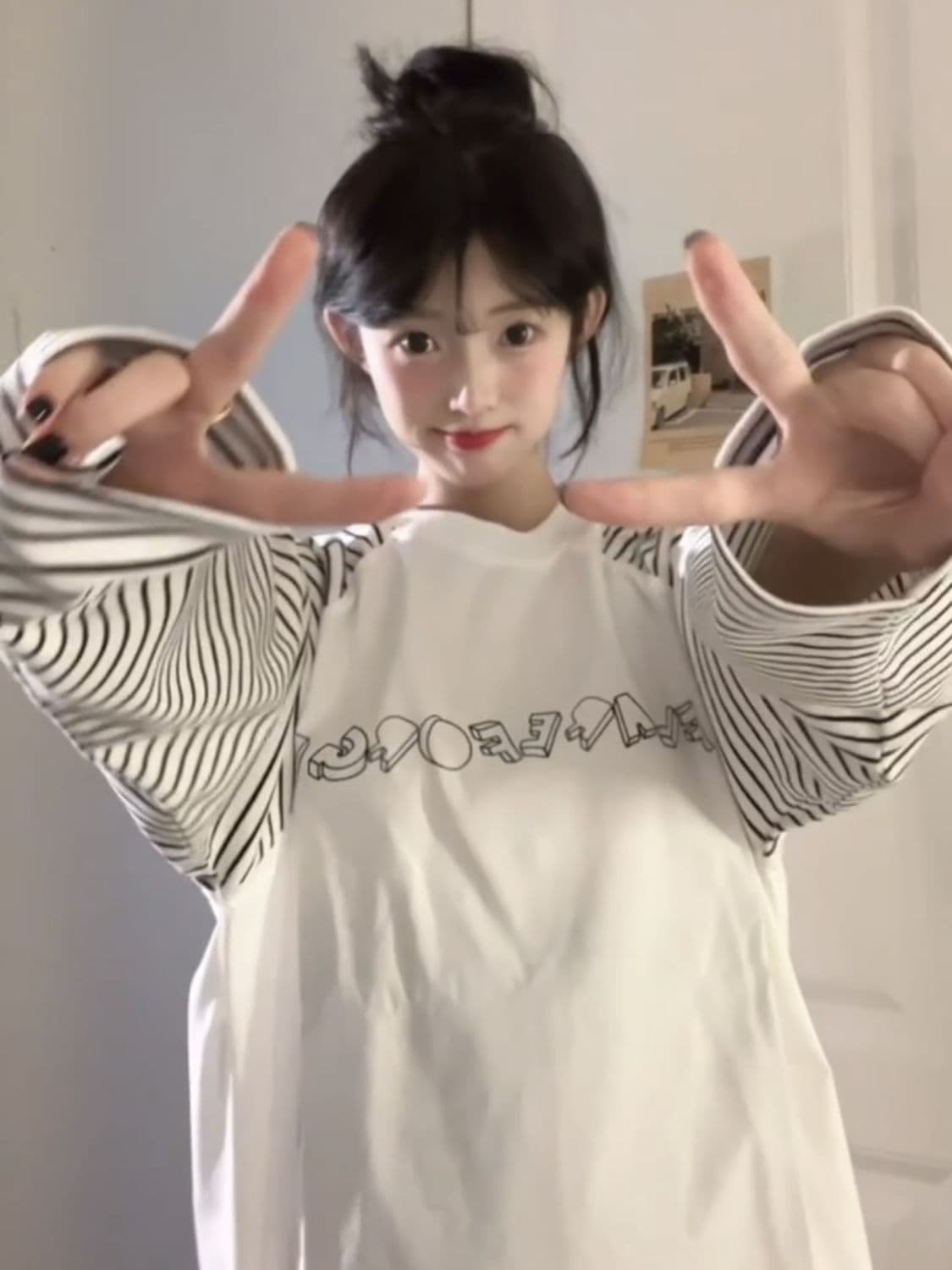 2026 가을 원본 솜씨 순면 220 그램 긴팔 티셔츠 여성 이미지 3