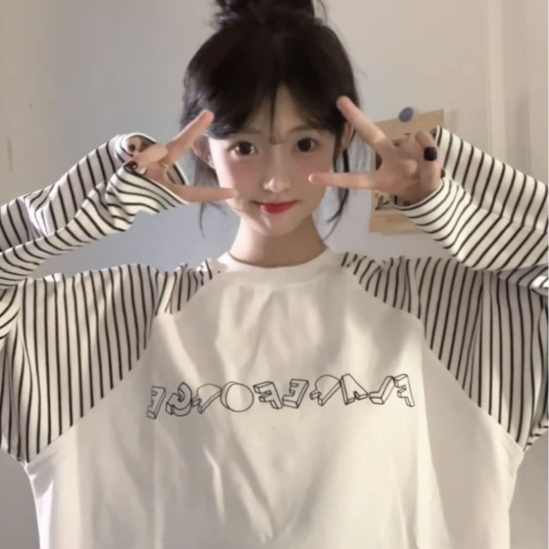 2026 가을 원본 솜씨 순면 220 그램 긴팔 티셔츠 여성 이미지 5