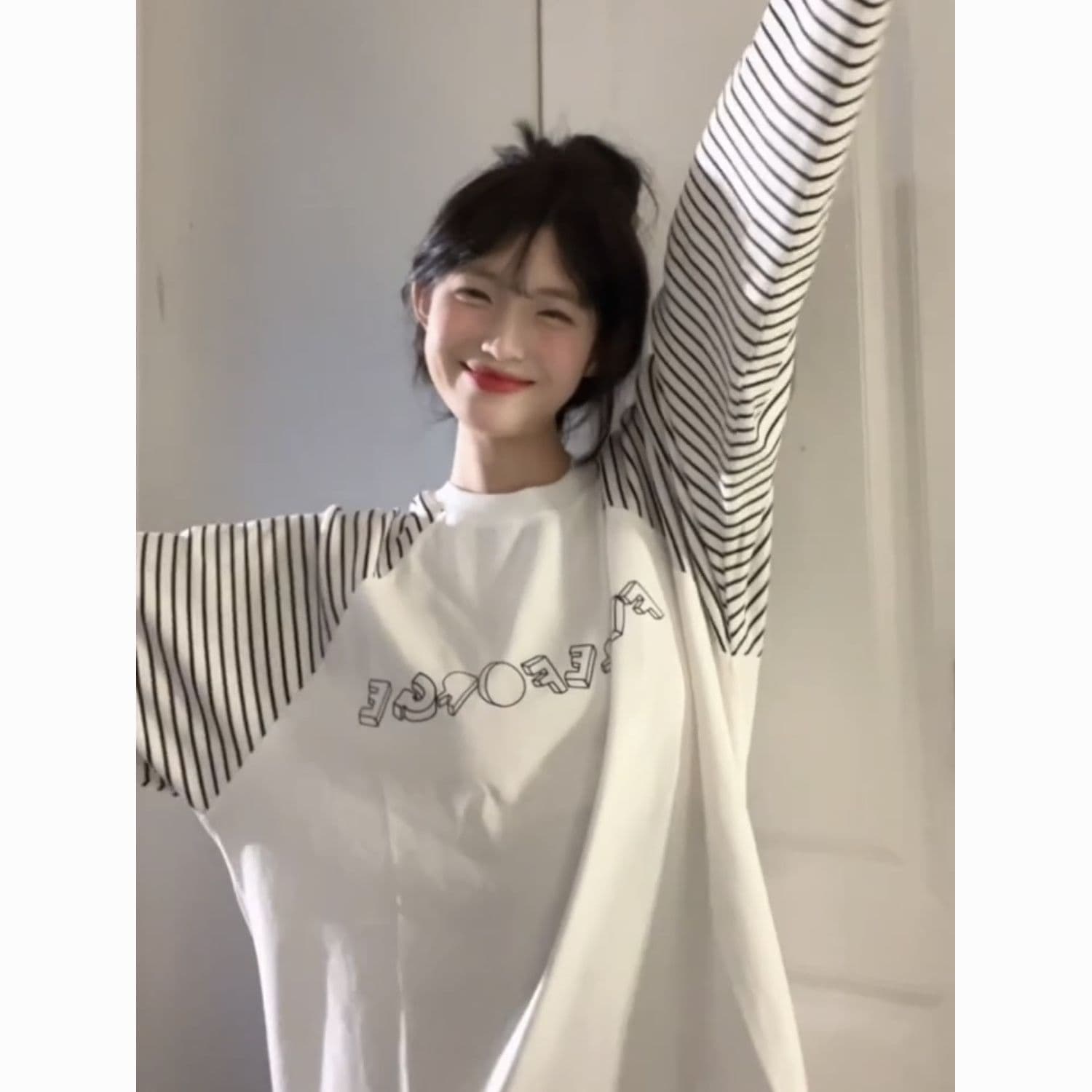 2026 가을 원본 솜씨 순면 220 그램 긴팔 티셔츠 여성 상세 이미지 3