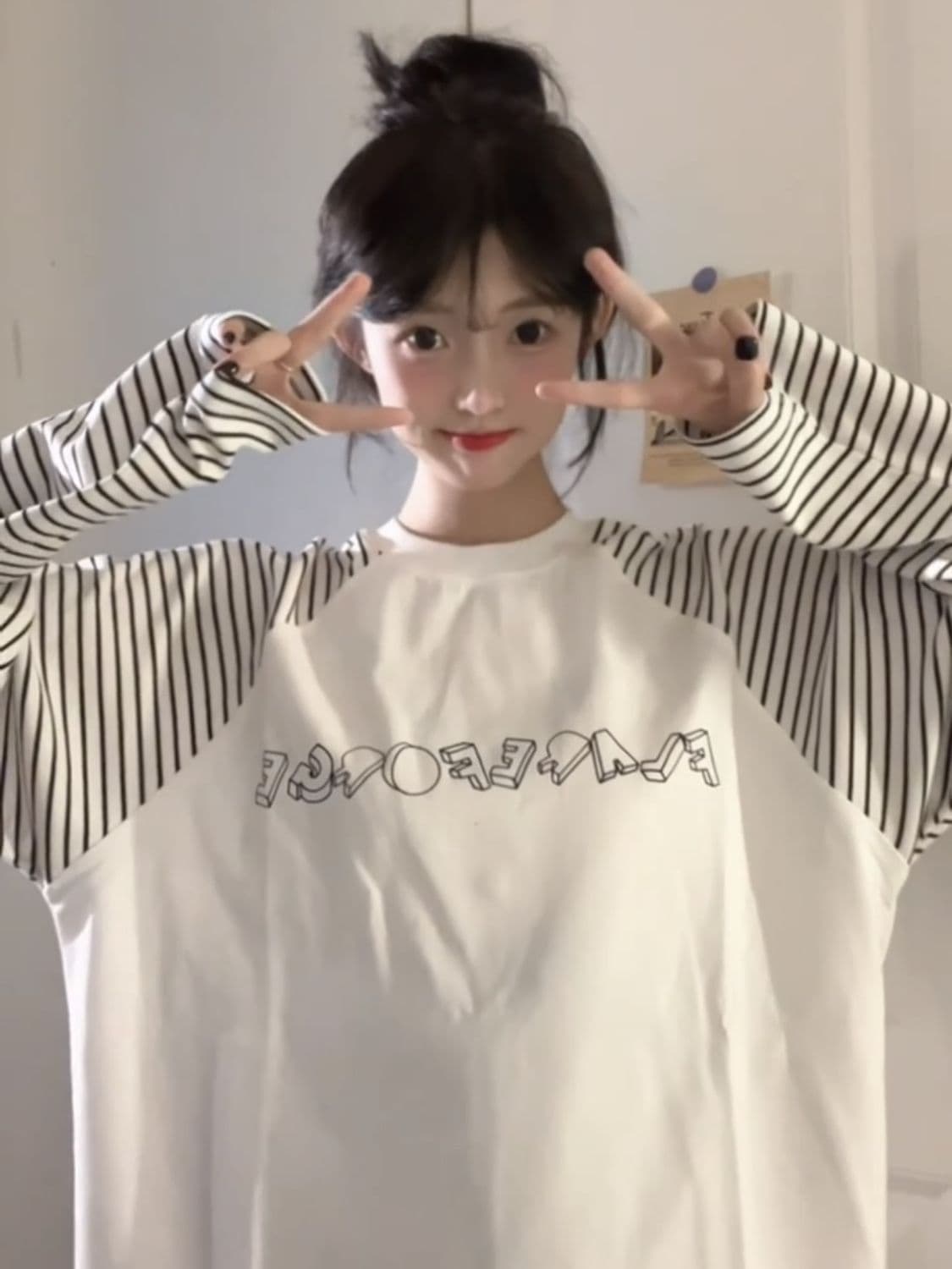 2026 가을 원본 솜씨 순면 220 그램 긴팔 티셔츠 여성 상세 이미지 4
