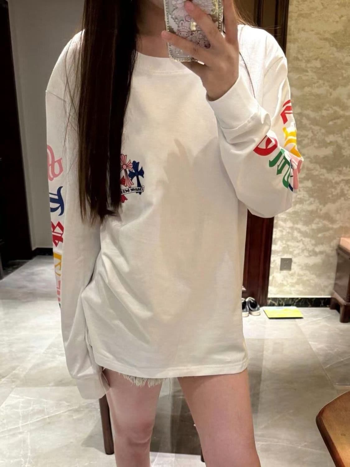 2026 가을 원본 솜씨 순면 220 그램 긴팔 티셔츠 여성 이미지 3