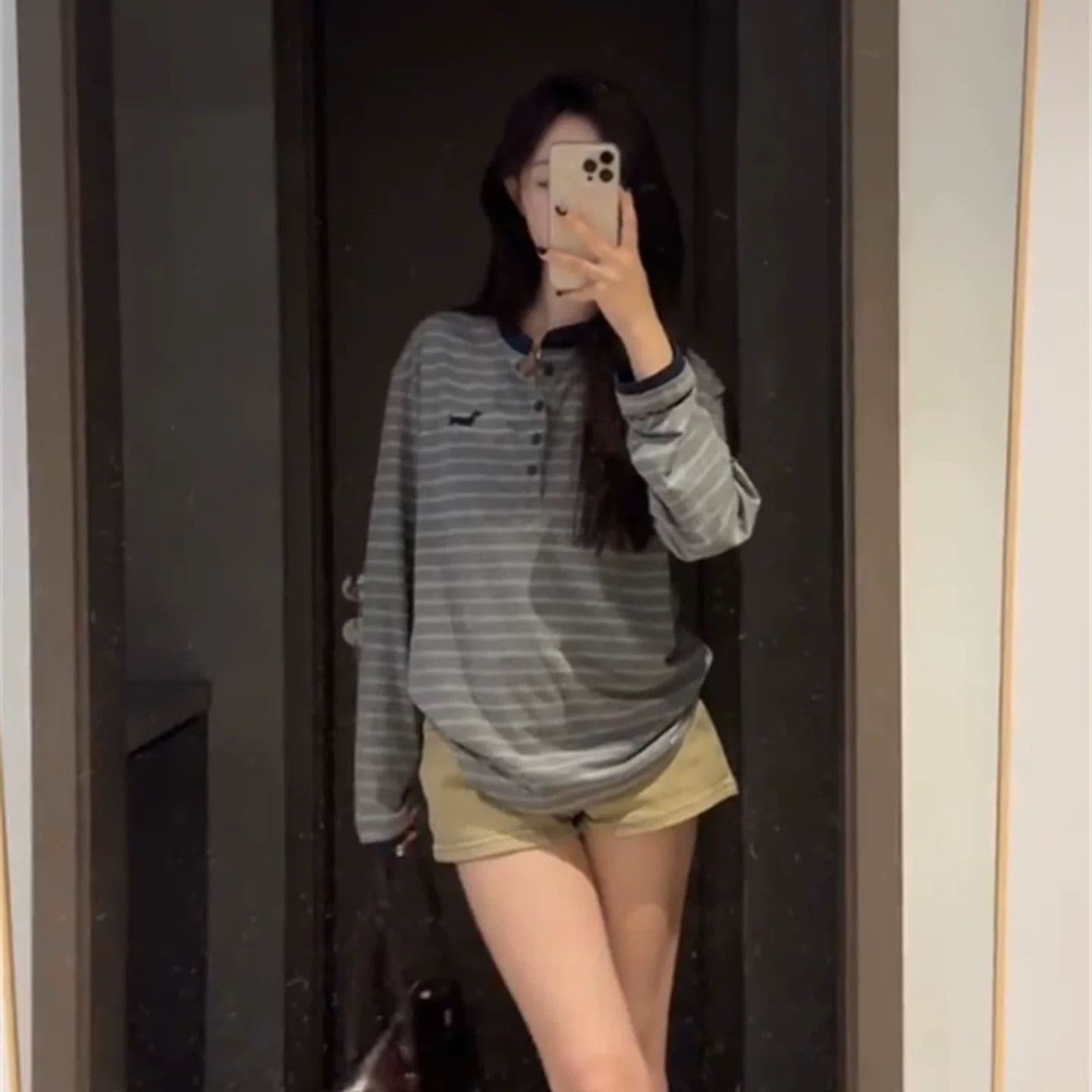 2026 가을 광저우 원본 원단 긴팔 티셔츠 여성 이미지 5