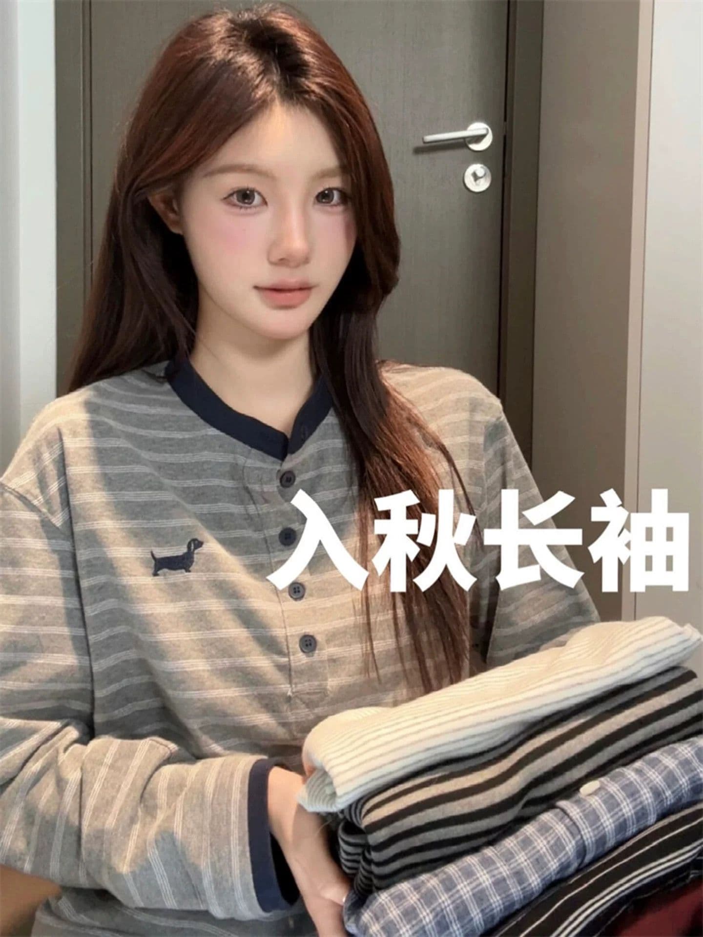 2026 가을 광저우 원본 원단 긴팔 티셔츠 여성 상세 이미지 2