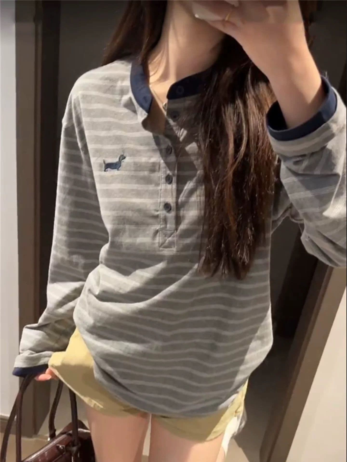 2026 가을 광저우 원본 원단 긴팔 티셔츠 여성 상세 이미지 6